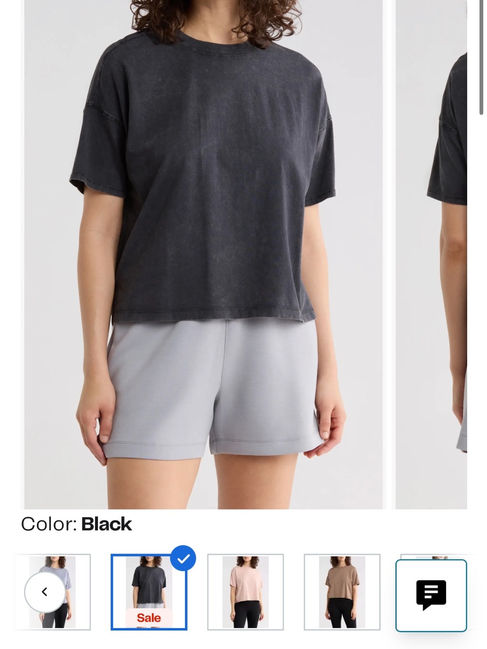 Stone Wash Boxy Crop T-Shirt
90 DEGREE BY REFLEX - Black M